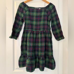 Place Plaid girl Dress in Green and Red